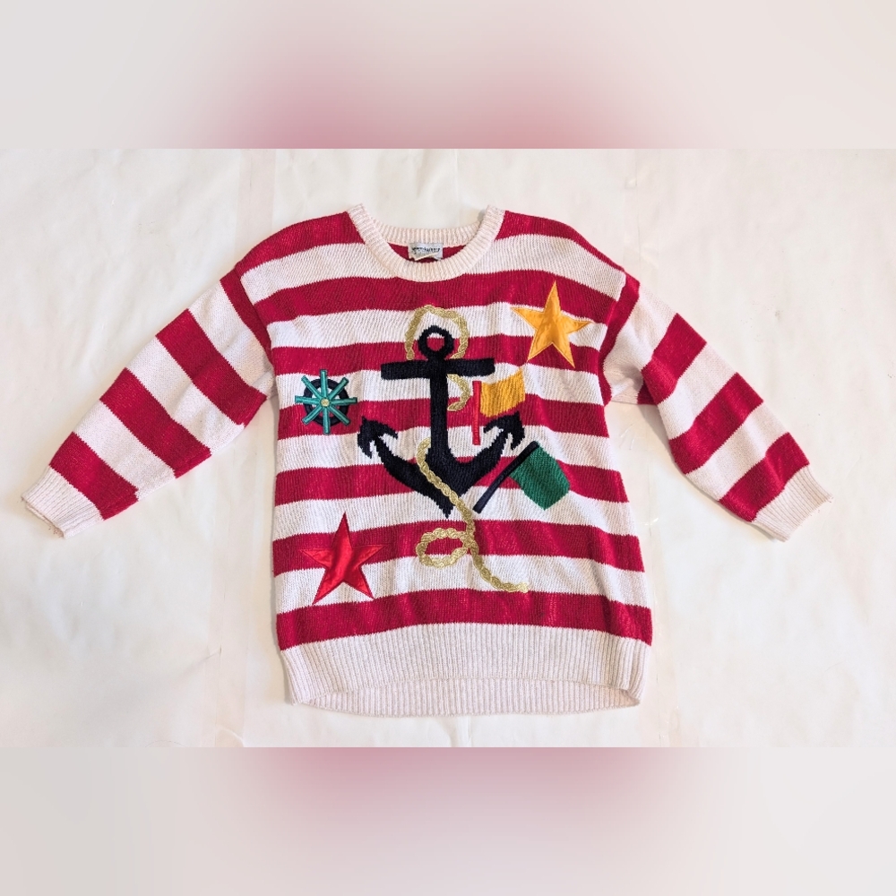 Women knitted maritime sweater sz. M